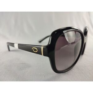 O by Oscar de la Renta MOD 1304 Sunglasses Black Gold Oversized 57mm NWT